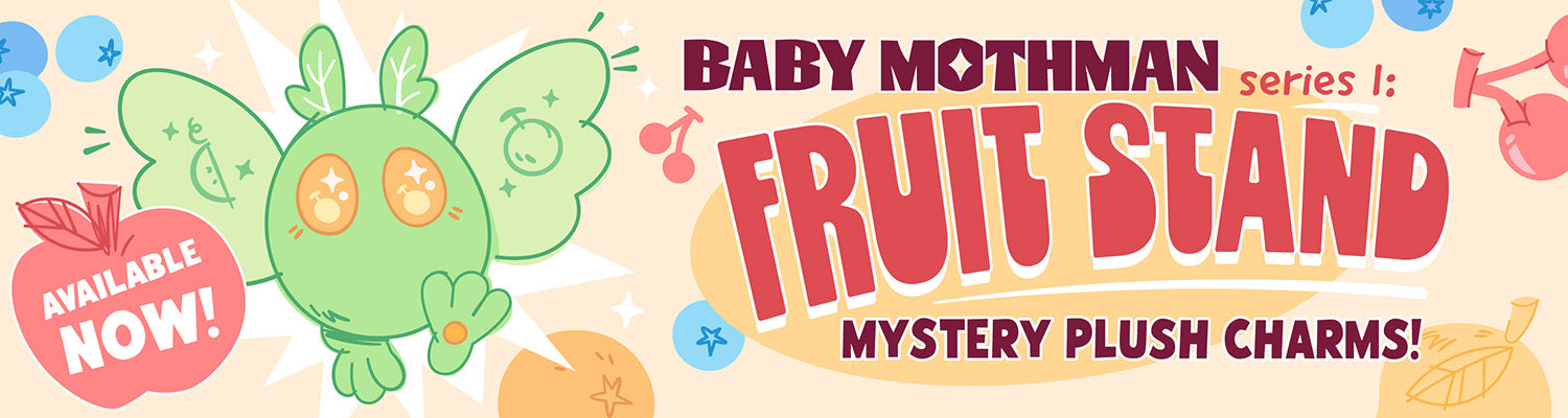 Mothman Blind Box series 1: fruit stand. Cute & collectible mystery plush keychains!