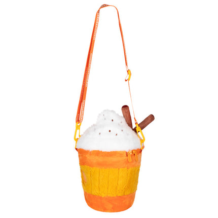 pumpkin spice latte fuzzy crossbody bag back image