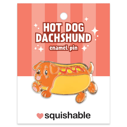 Hot Dog Dachshund Enamel Pin Packaging