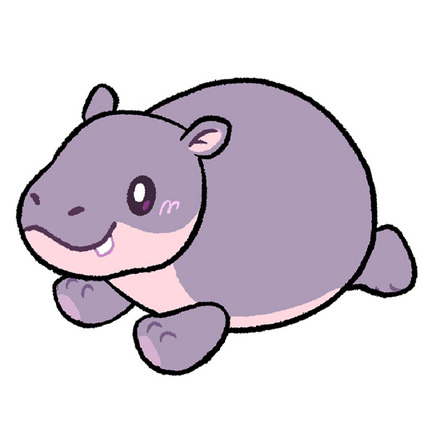 mini pygmy hippo design graphic